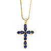 Colorful Zircon Cross Necklace Hip Hop Fashion Diamond Sweater Chain NKB266 ST5349989-1