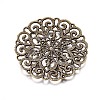 Tibetan Style Filigree Alloy Big Pendants TIBEP-M001-37AB-2