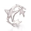 304 Stainless Steel Cuff Rings for Women RJEW-N052-09P-1
