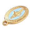 Golden Alloy Enamel Pendants KK-P197-16E-2