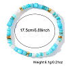 Natural Turquoise & Shell Beads Stretch Bracelets for Women WU5531-1-2