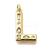 Brass Micro Pave Clear Cubic Zirconia Pendants KK-G521-01G-L-1