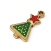 Christmas Theme Ion Plating(IP) 304 Stainless Steel Enamel Charms STAS-Z083-08G-01-2