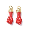 Eco-Friendly Rack Plating Brass Enamel Pendants X-KK-F845-36G-01-2