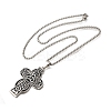 Viking 201 Stainless Steel Black Enamel Box Chain Trinity Knot Cross Pendant Necklaces for Men LS-NJEW-S003-07P-3