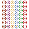 42Pcs Number Theme Self-Adhesive Paper Decorative Stickers DIY-WH0646-010-1