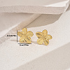 Stylish 201 Stainless Steel Striped Flower Stud Earrings CN5900-1-2