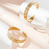 2Pcs 304 Stainless Steel Feather Cuff Bangles BJEW-PH0004-41-5