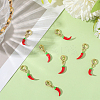 8Pcs Brass Red Enamel Vegetable European Dangle Charms OPDL-BBC0001-03G-01-3