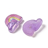 Glitter Plated Resin Cabochons RESI-H163-07D-2