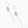 Brass Micro Pave Clear Cubic Zirconia Ear Wrap Crawler Hook Earrings EJEW-J101-15P-1