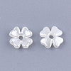 4-Petal ABS Plastic Imitation Pearl Bead Caps OACR-T018-04-2