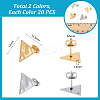 40Pcs 2 Colors 304 Stainless Steel Stud Earring Findings STAS-UN0059-83-3