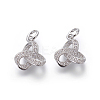 Brass Micro Pave Cubic Zirconia Pendants ZIRC-J021-21P-RS-1