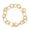 Brass Textured Oval Link Chain Bracelets for Women BJEW-JB12577-1