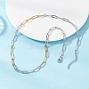 4MM Two Tone 304 Stainless Steel Paperclip Chain Necklaces NJEW-JN05625-1