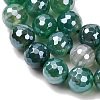 Electroplated Natural Agate Beads Strands G-B191-A07-8mm-09-3