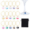 30Pcs 15 Colors Glass Ball with Star Glitter Sequins inside Wine Glass Charms AJEW-GL00001-1