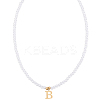 Imitation Pearl with Stainless Steel Pendants Necklaces NJEW-LP0001-51B-G-1