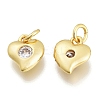 Brass Micro Pave Clear Cubic Zirconia Charms KK-M206-37G-2