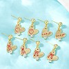 Brass Micro Pave Clear Cubic Zirconia Heart Dangle Stud Earrings EJEW-S277-12G-1