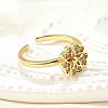 Brass Micro Pave Clear Cubic Zirconia Cuff Rings for Women RJEW-H247-27G-2