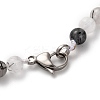 Natural Tourmalinated Quartz Graduated Beaded Necklaces & Stretch Bracelets Jewelry Sets SJEW-H304-01D-4