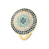 Brass Micro Pave Cubic Zirconia Cuff Open Rings for Women RJEW-K264-09C-G-4