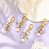 Flat Round with Letter A`Z Alloy Enamel Pendant Decoration HJEW-JM02403-2