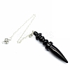 Natural Obsidian Dowsing Pendulum Big Pendants PW-WG71136-02-1