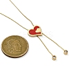 PVD Vacuum Plating 304 Stainless Steel Enamel Heart Pendant Necklaces NJEW-C063-04G-6