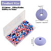 180Pcs 12 Colors Rondelle Food Grade Eco-Friendly Silicone Abacus Beads SIL-CA0003-18-2