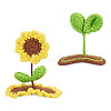2Pcs 2 Styles Handmade Knitted Wool Snap Hair Clip AJEW-TA0001-59-2