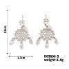 Korean Style Woven Net/Web with Feather Brass Cubic Zirconia Earrings Unique Fashion YC0867-2-1