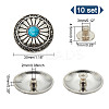 10Pcs Tibetan Style Alloy with Synthetic Turquoise Buttons BUTT-HY0001-09-2