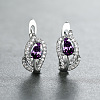 Brass Micro Pave Cubic Zirconia Hoop Earrings WG7D53C-08-1
