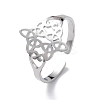 Non-Tarnish Sailor's Knot 304 Stainless Steel Hollow Open Cuff Ring for Men Women LS-RJEW-E073-05P-1