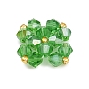 5Pcs Green Color Theme Transparent Glass Bead Weaved Cabochons PALLOY-JF04465-02-2