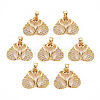 Rack Plating Brass Micro Pave Clear Cubic Zirconia Pendants LS-KK-T060-38-RS-1