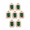 Rack Plating Brass Micro Pave Clear Cubic Zirconia Charms X-KK-T060-13-RS-1