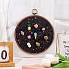 Flat Round Polyester & Acrylic Wall Mounted Brooch Organizer Display Boards AJEW-WH20006-30A-4