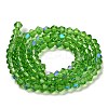 Transparent Electroplate Glass Beads Strands GLAA-F029-3mm-D03-2