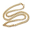304 Stainless Steel Cuban Link Chain Necklaces NJEW-S442-01G-4