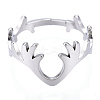 Non-Tarnish 304 Stainless Steel Deer Antler Adjustable Ring for Women X-RJEW-T027-06P-3