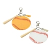 Baseball Acrylic & Wood Pendant Decorations HJEW-YW00012-01-2