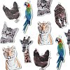 12Pcs 6 Styles Printed Opaque Acrylic Pendants SACR-FS0001-26-3