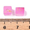 Frosted Glass Beads with Golden Glitter Powder DGLA-NH001-6mm-01H-3