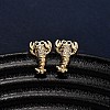 Brass Micro Pave Clear Cubic Zirconia Earrings EJEW-D328-03G-04-1
