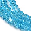 Transparent Electroplate Glass Beads Strands GLAA-F029-4mm-A19-3