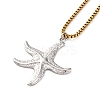 304 Stainless Steel Summer Beach Pendant Box Chain Necklaces NJEW-K389-01GP-02-2